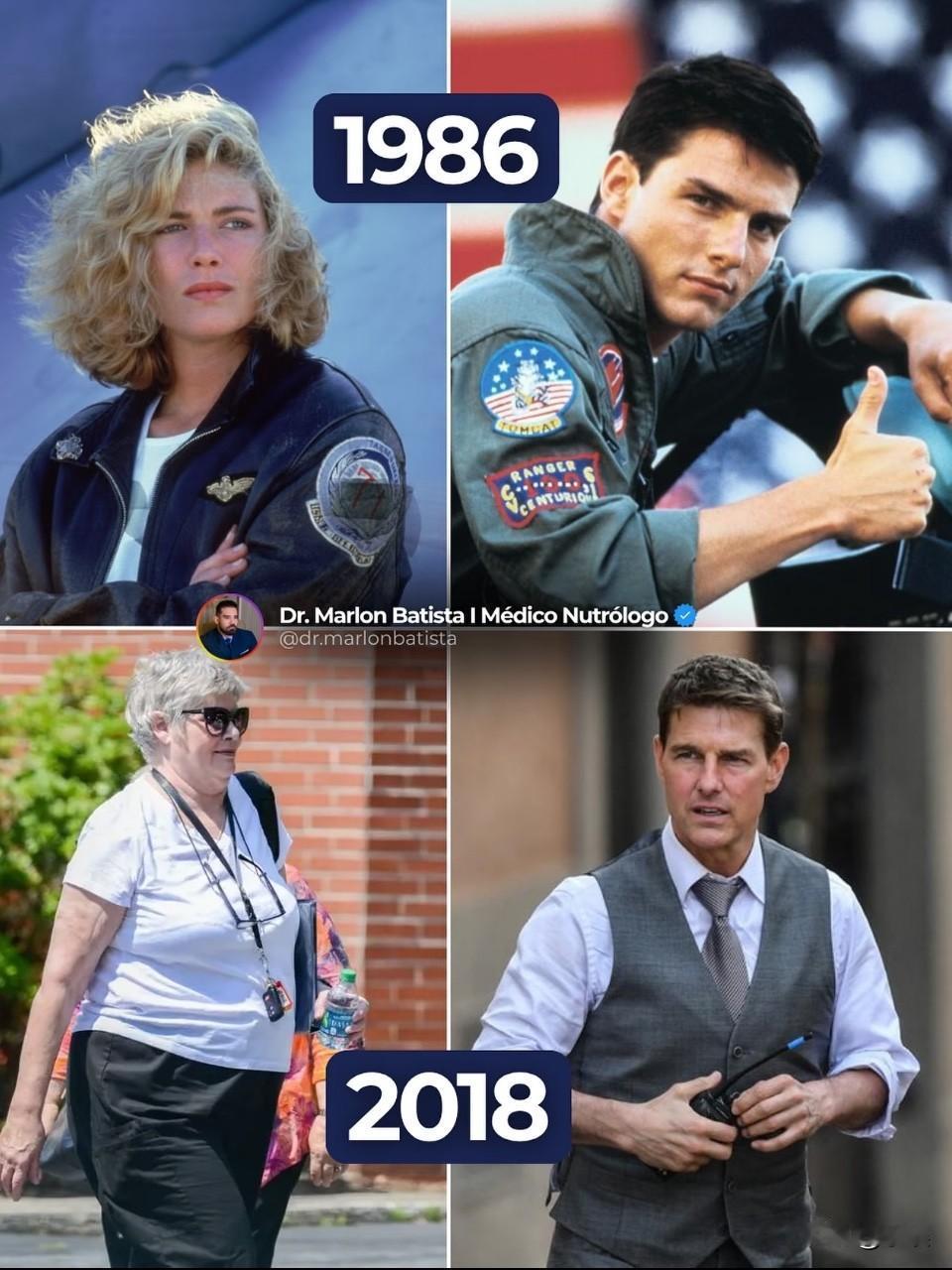 变老的不仅仅是时间。这是生活方式阿汤哥确实自律，但是对比身材，只能说男的重视事