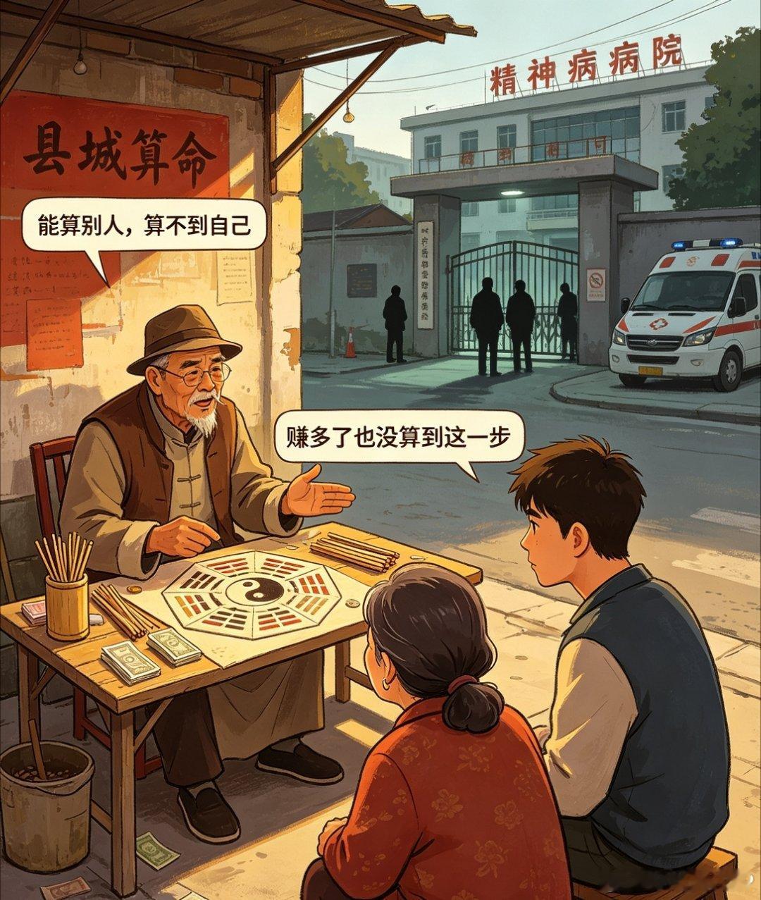我妈特别信奉县城里一位算命师傅，算是我们家定点的算命摊位。只要我哥哥日子过得不顺