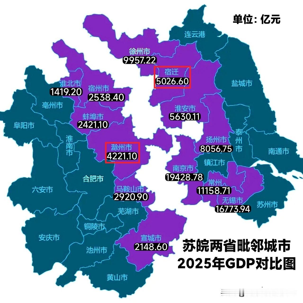 就看交界处，差距显而易见!安徽第3比江苏倒数第2还要矮一头，江浙沪还得多帮帮!