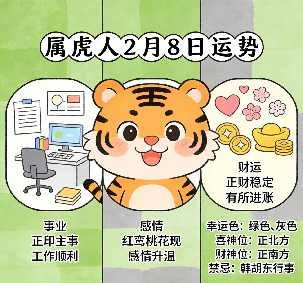 属虎人2月8日（周日）运势与禁忌（约280字）今日寅虎正印主事，恰逢“红鸾