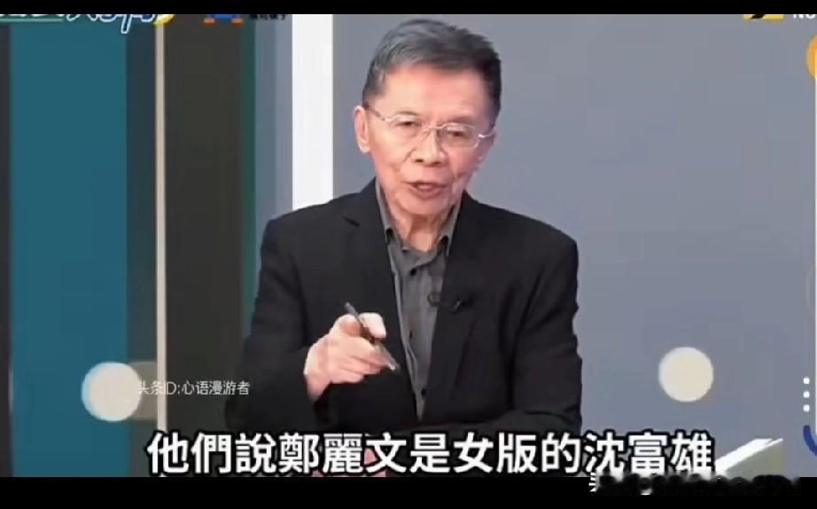 沈富雄说，郑丽文就是女版的我。国民党没有用我，现在敢用郑丽文，那对国民党不是大好