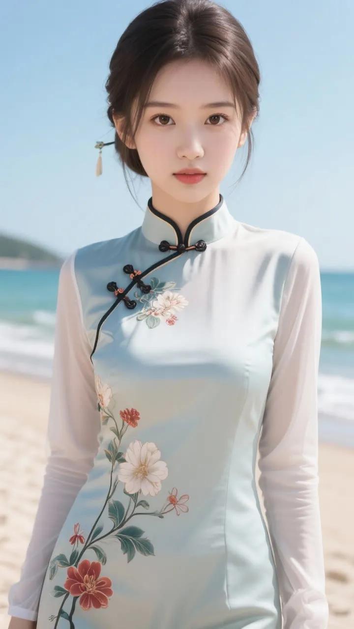 花间美人立，海角春光长。