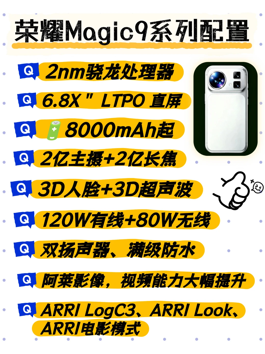 荣耀Magic9系列配置曝光，你们觉得如何？