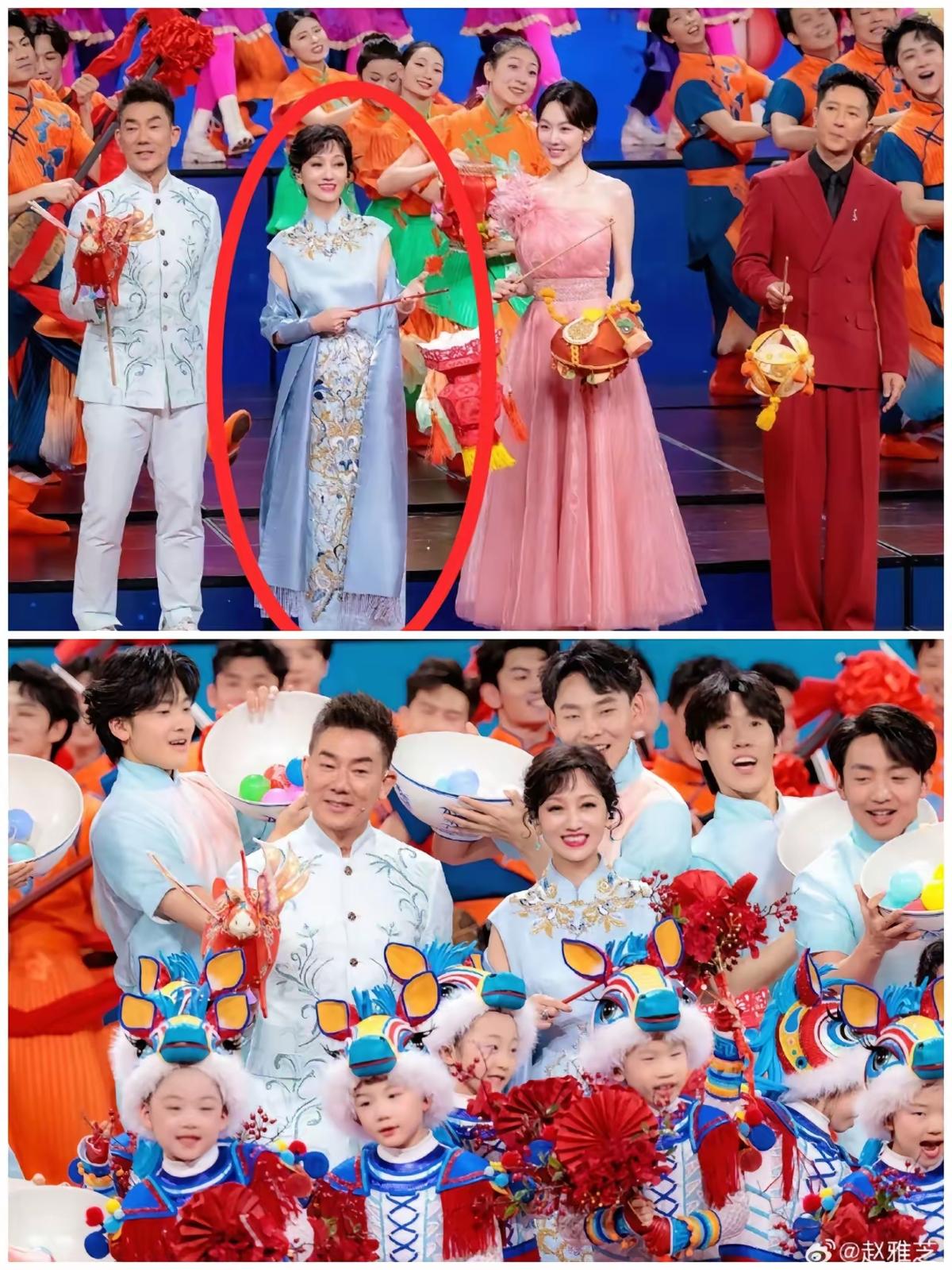 央视元宵晚会一开场，赵雅芝一出来，我真的当场看愣了。不是因为她的妆容，而是她明