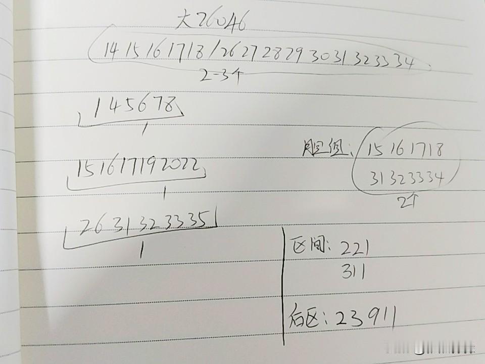 大乐透26046期综合分析这一期断区的机率有多大，从和值与跨度上来看，都很像断