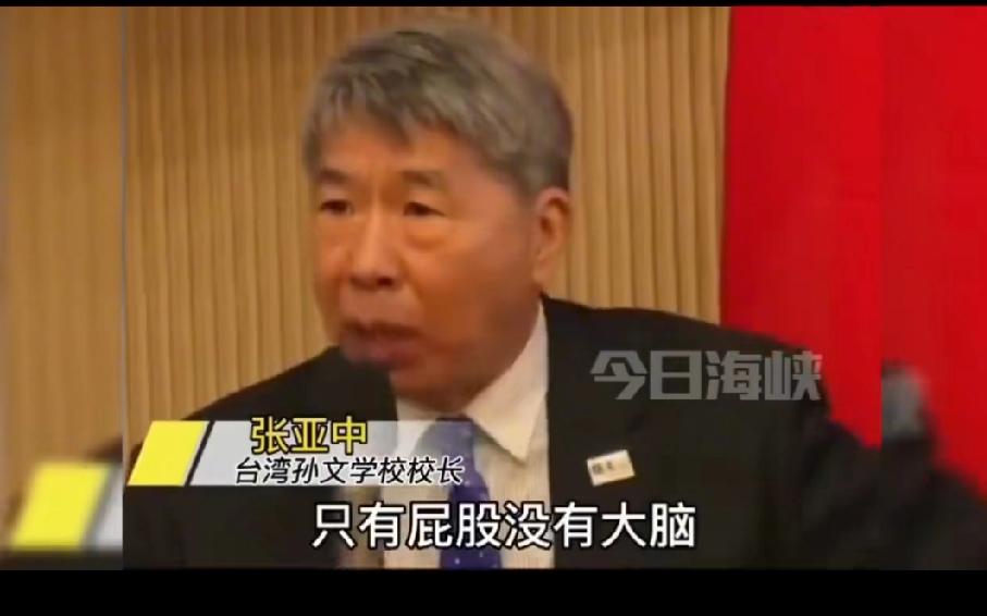 张亚中痛斥国民党内最大弊病：只有屁股没有大脑！他说，一个政党，不能说自己是在
