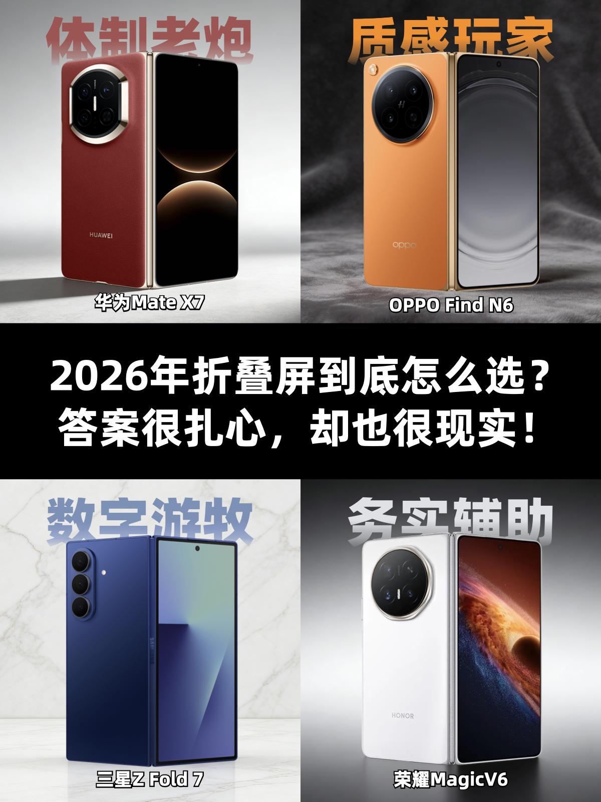 2026折叠屏怎么选？答案很扎心，却很现实最近好多朋友都在问折叠屏买哪家，作