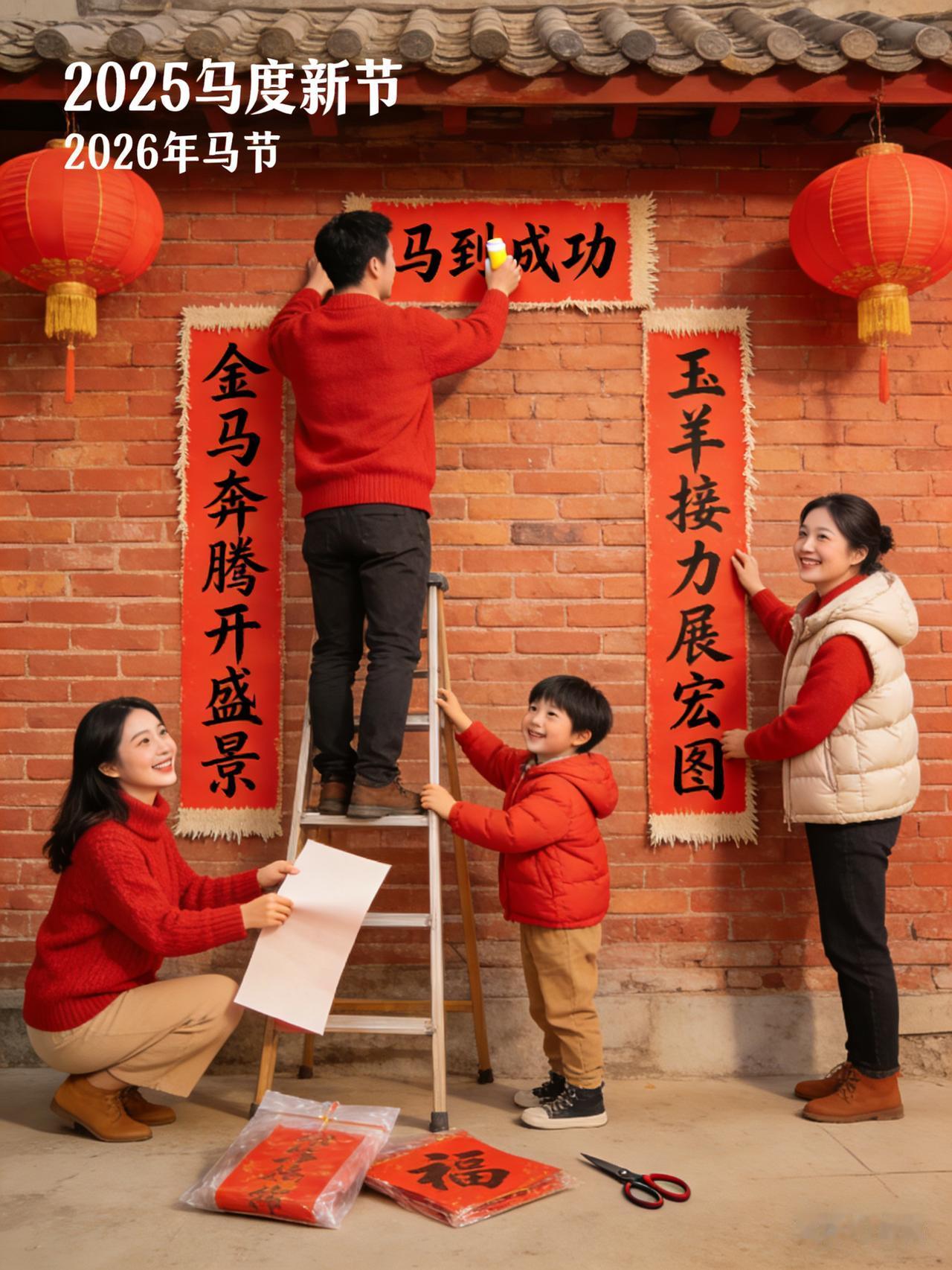 总把新联换旧联千门万户曈曈日，总把新联换旧联。撕下旧岁风尘，贴上新春