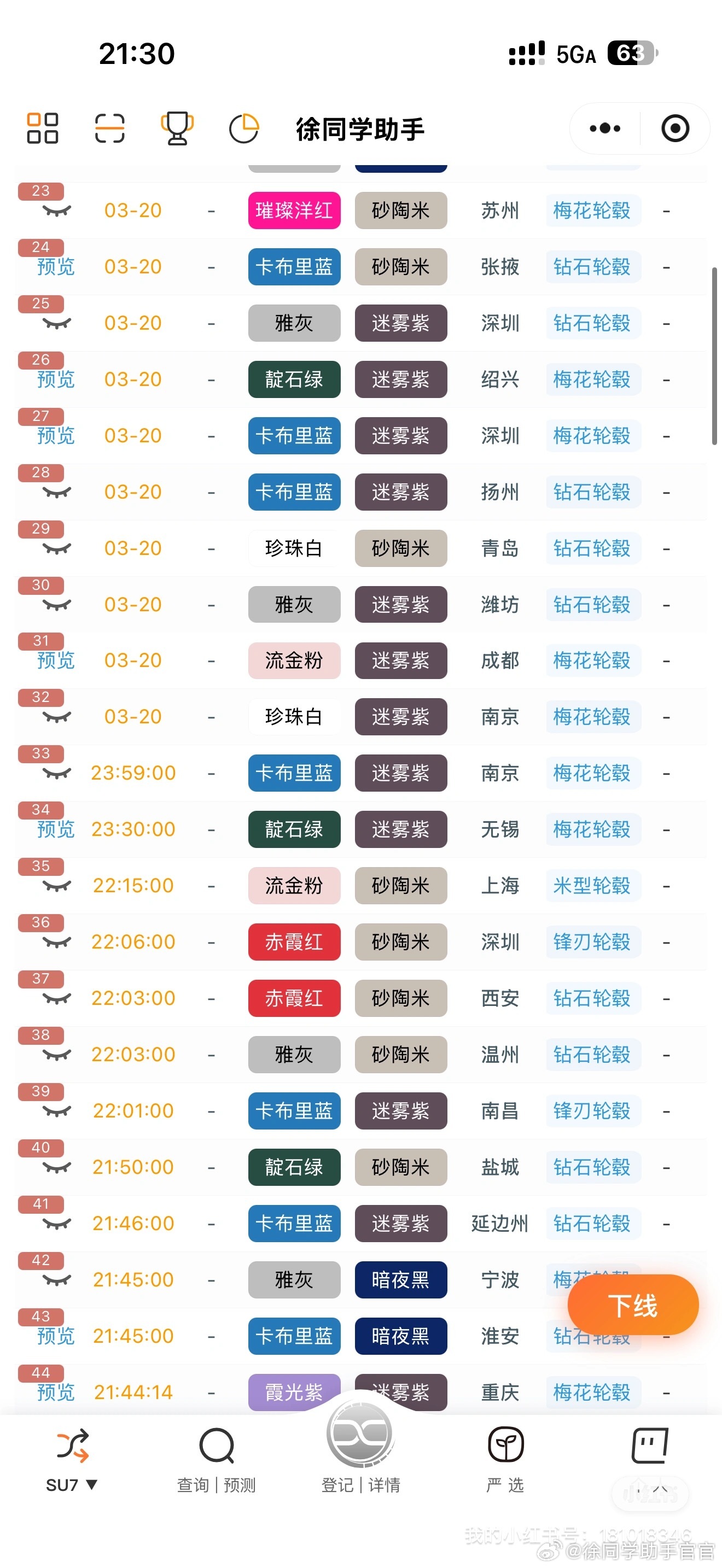 新一代SU7（3月21日）战报新一代小米SU7发布以来，我们统计了一些有意思的数