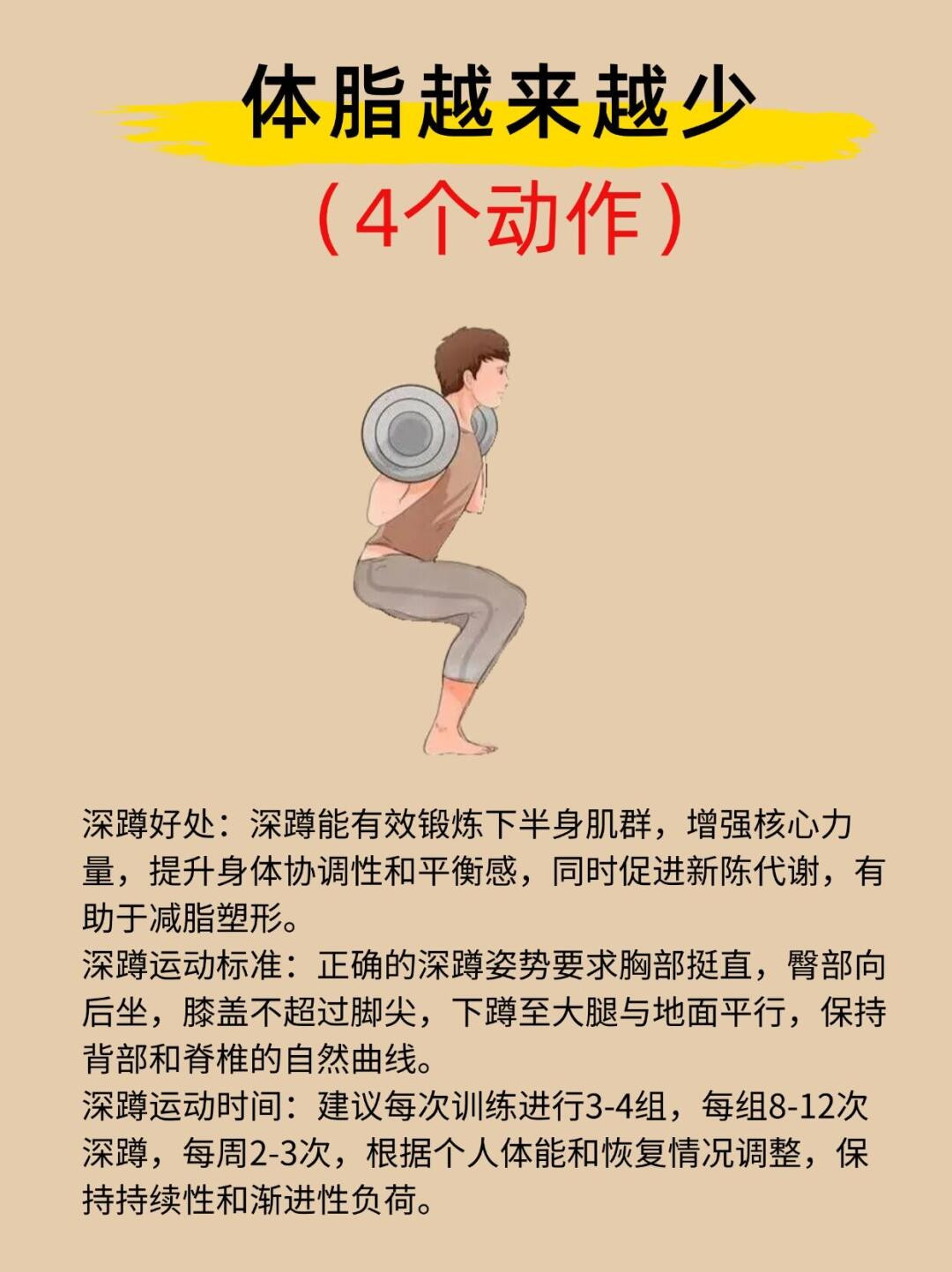 让体脂越来越低的4个动作，减肥的同时也要注意减体脂，降低体脂不仅是为了外表美观，