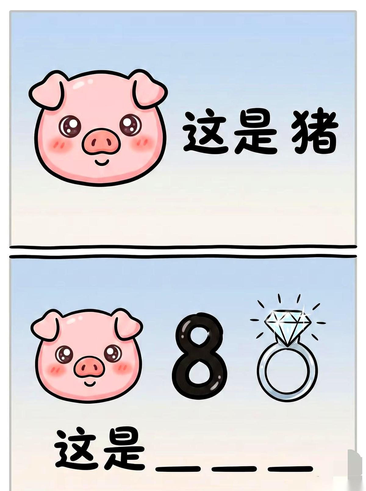 就一张图，一个猪。然后问我，这是啥？我第一反应是：你是不是当我傻？第二反应