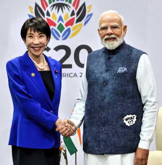 印度消息 印度总理莫迪11月23日发文说：“我与日本首相高市早苗举行了富有成