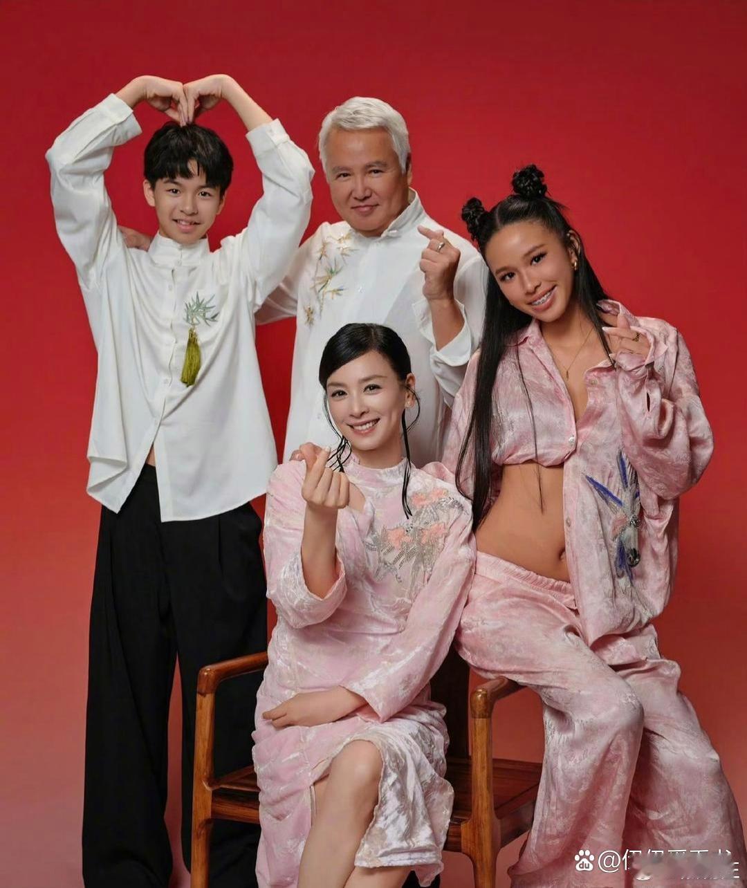 张庭晒出全家福的照片，女儿高级耐看，适合当模特