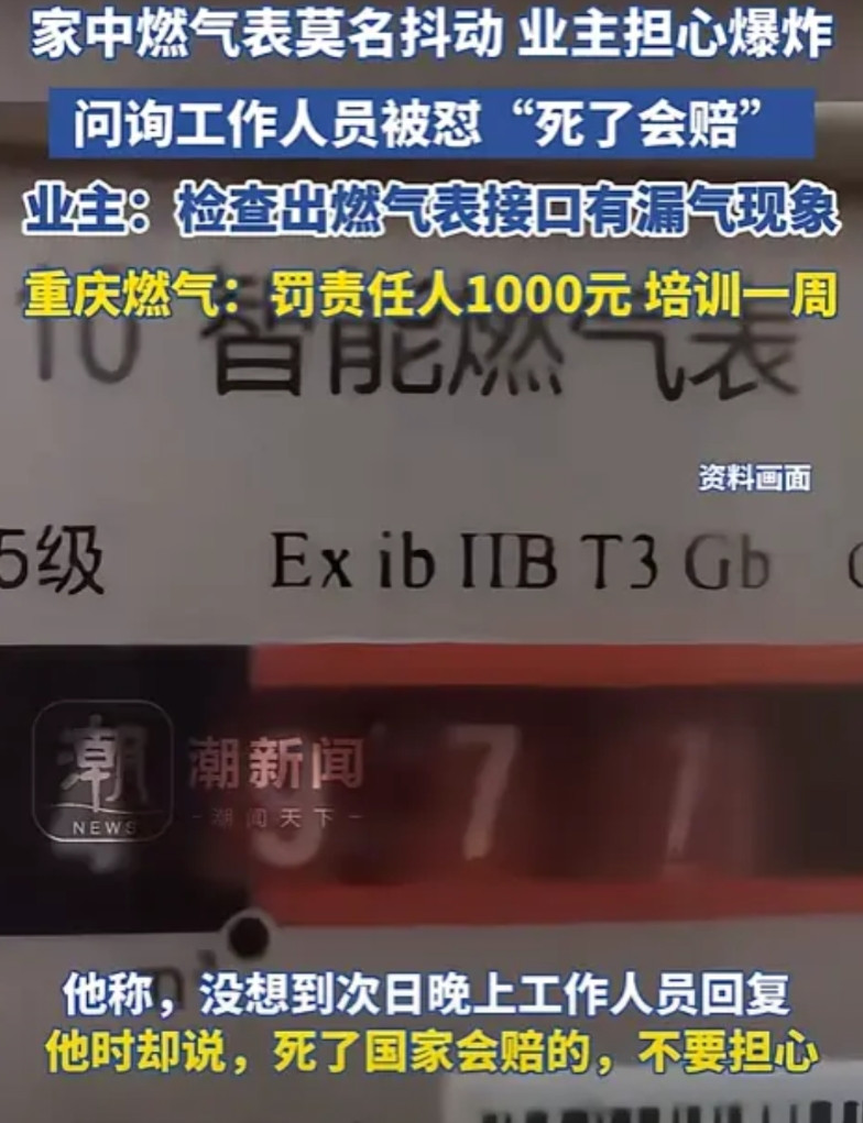 真豪横啊！重庆，一市民发现家里燃气表莫名抖动，担心会爆炸，询问燃气工作人员却被怼