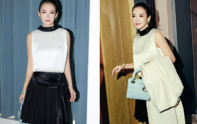 美到失语！高马尾解锁章子怡新气场，黑白配色经典高级，利落发型配上明媚状态，妥妥的