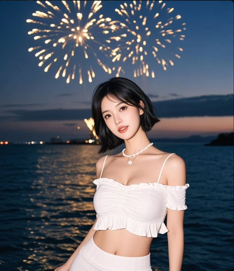 烟花是夜的笔触，你是画中的神明