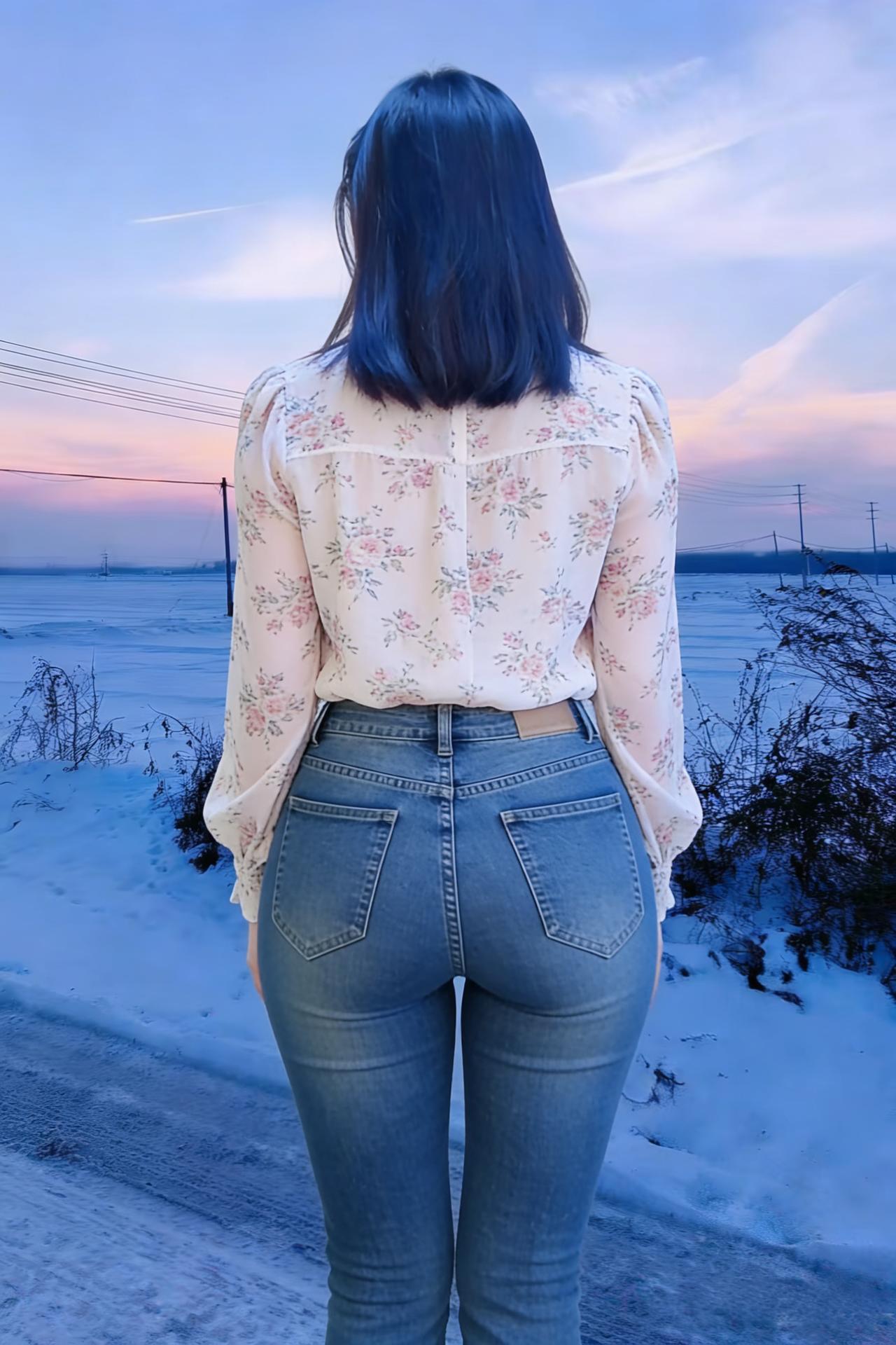 一件碎花衫，一条牛仔裤，载着所有不同的场景从雪野到乡野，从家宅到都市，步履不停