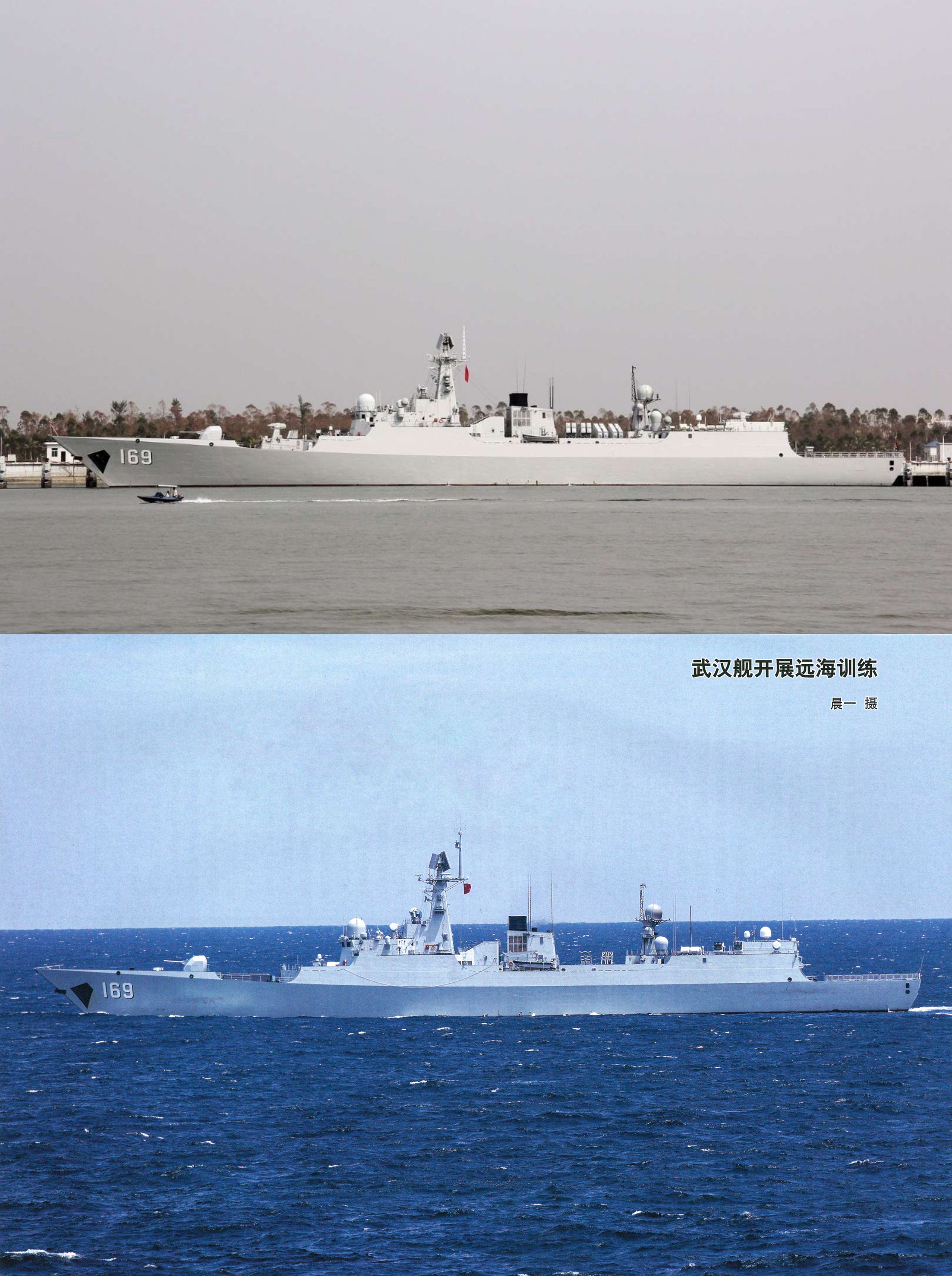 老将新颜中期大改前后的052B武汉舰同角度对比期待归建后的训练报道（下图来源）烽