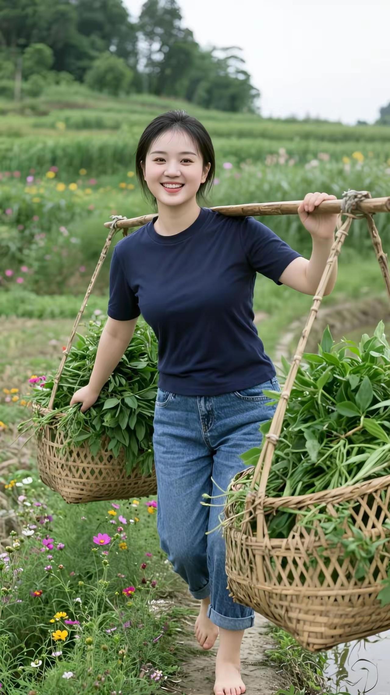 田园生活，笑靥如花，收获满满！🌸🌿🌼