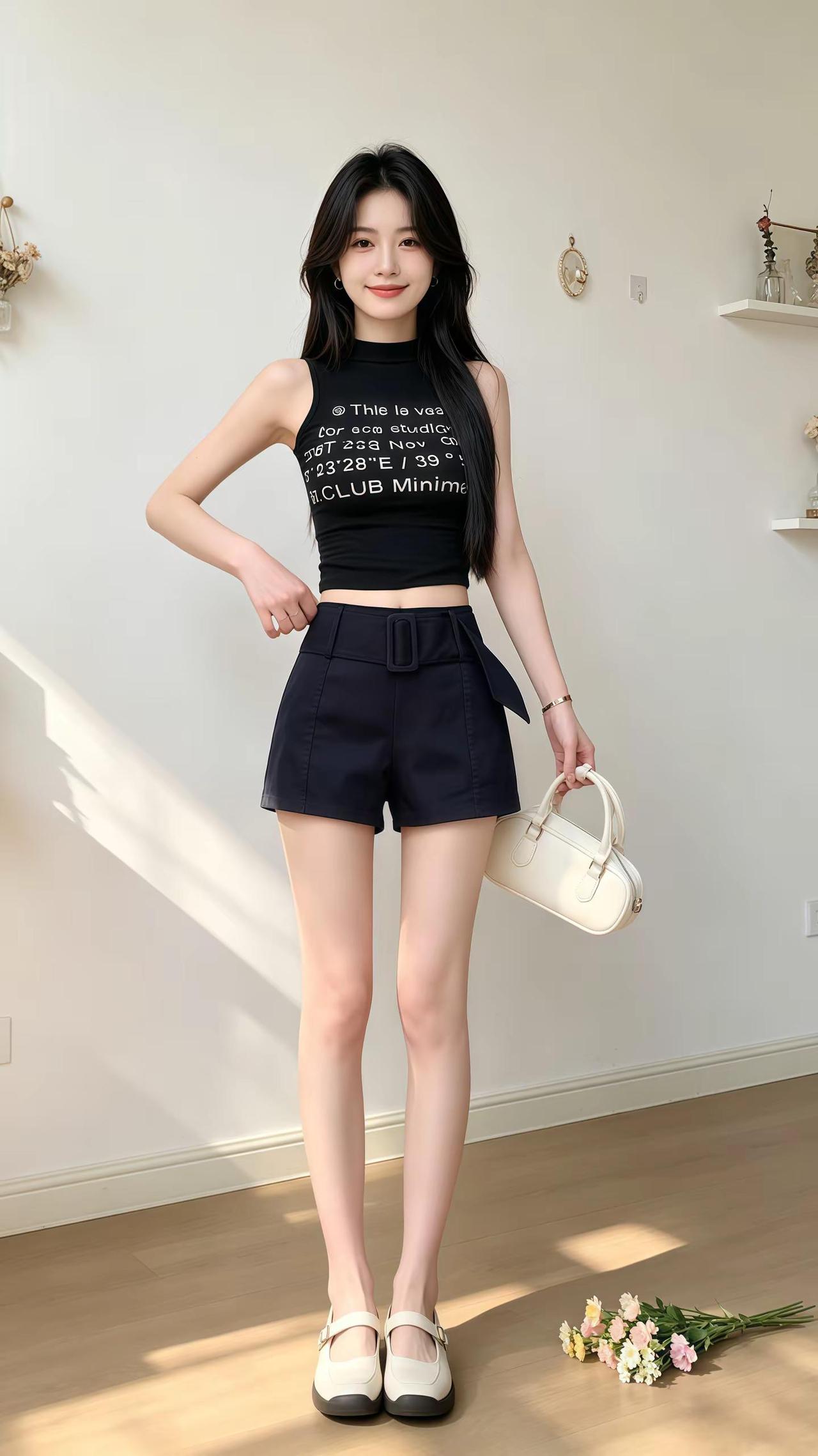 夏季甜辣风显瘦背心短裤显身材穿搭穿出自己的风格