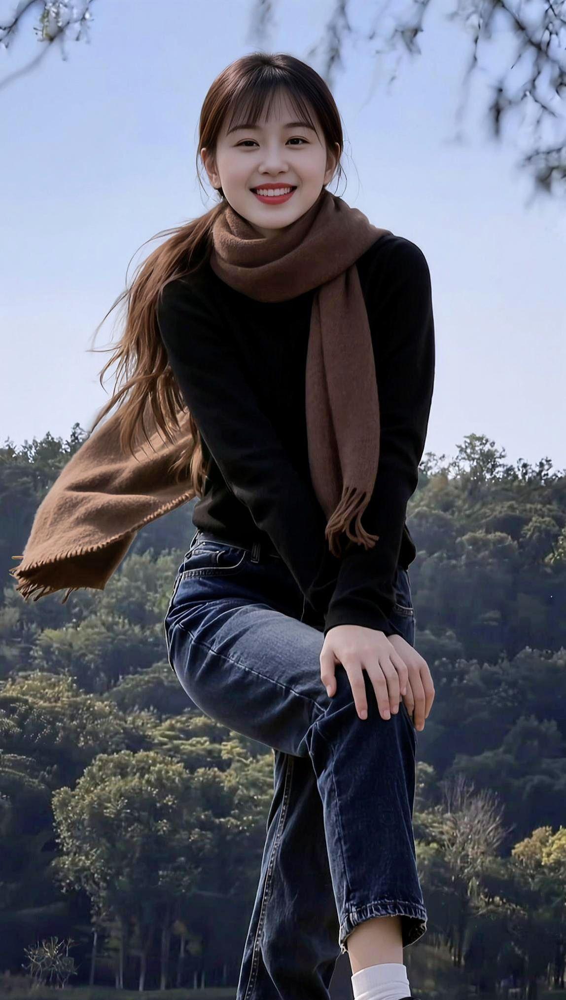 山野生活照清纯甜美女孩抖音玩法达人中心大山深处自然美