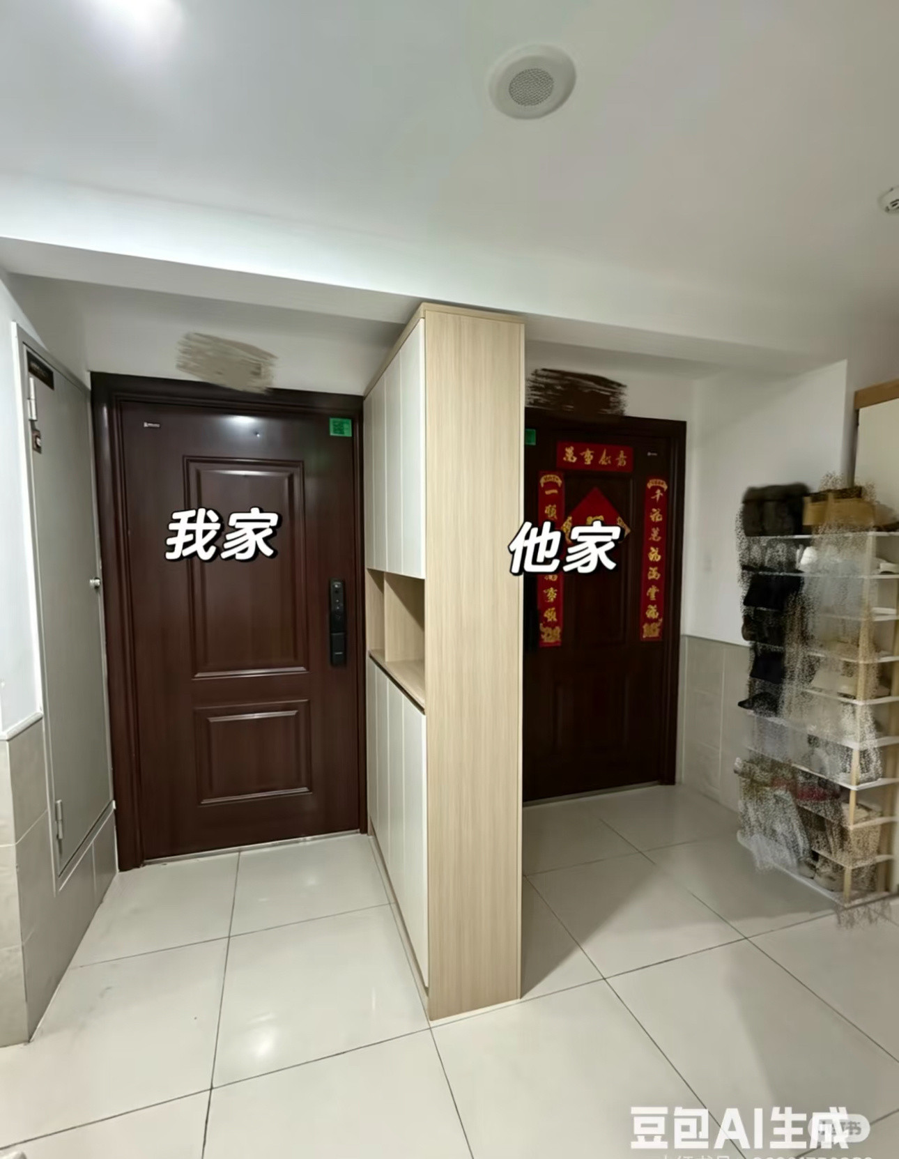 网友发帖：邻居公然把鞋柜放公共区域，影响到我了，要怎么说？这种情况我个人觉得还好