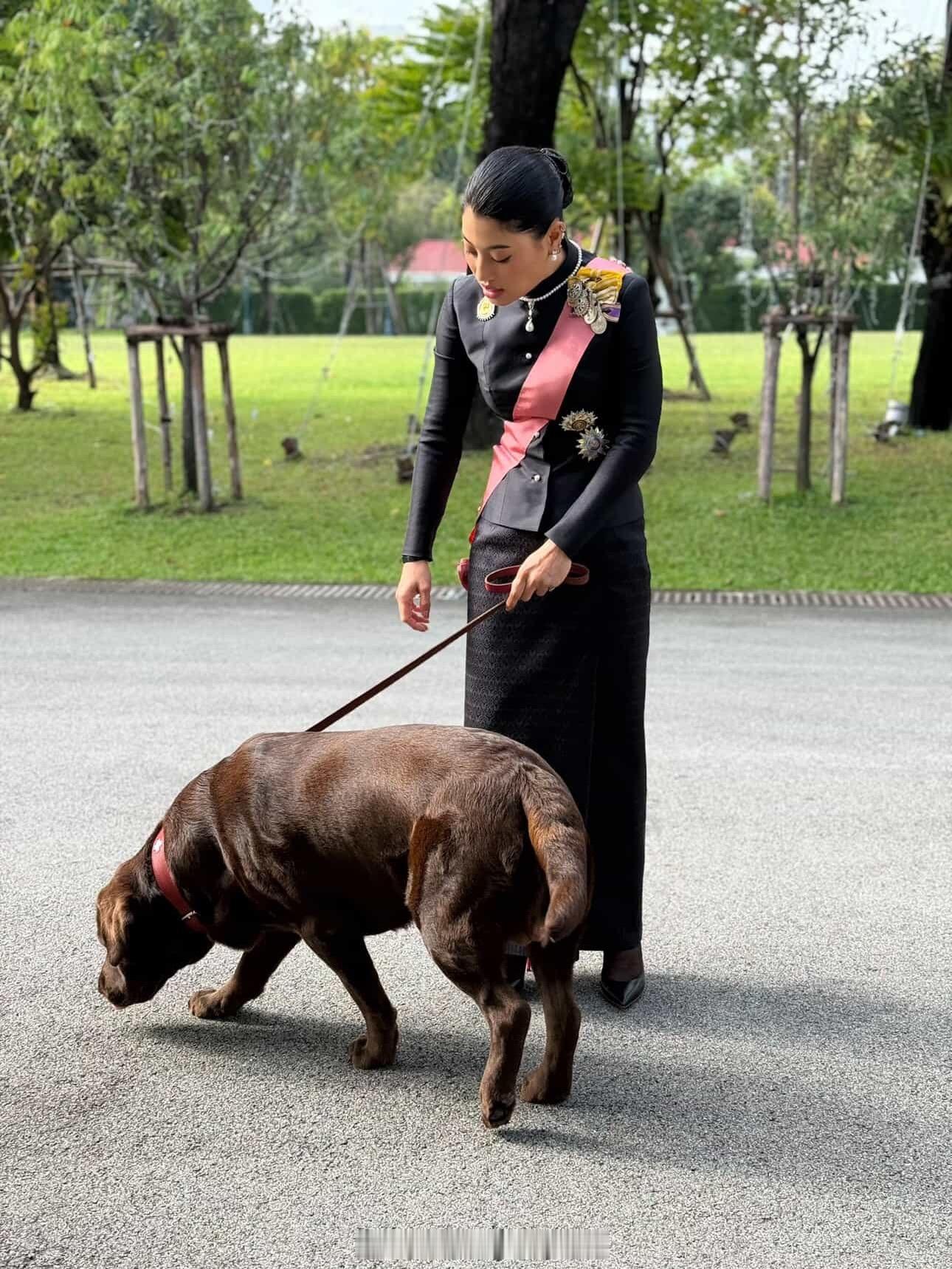 王室王室泰国王室镇宅镇宅和她的宠物。