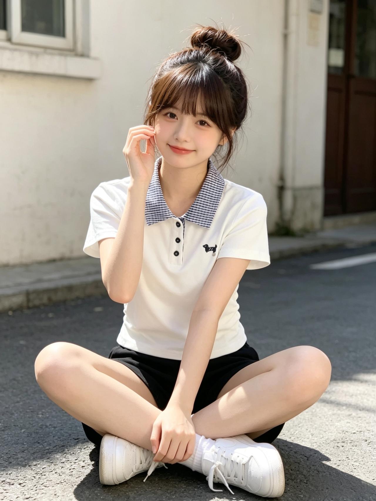阳光下的甜美少女，轻松自在的夏日时光。女人怎样穿搭，更显气质分享美女穿搭服饰