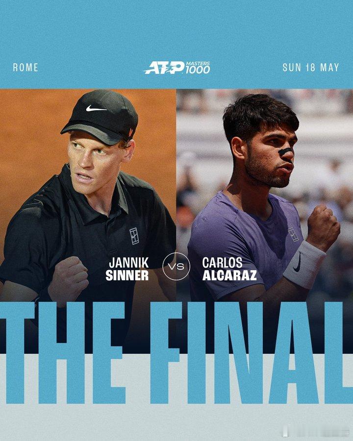 辛纳⚔️阿尔卡拉斯罗马决赛，顶峰相见！🎬ATP1000​​​