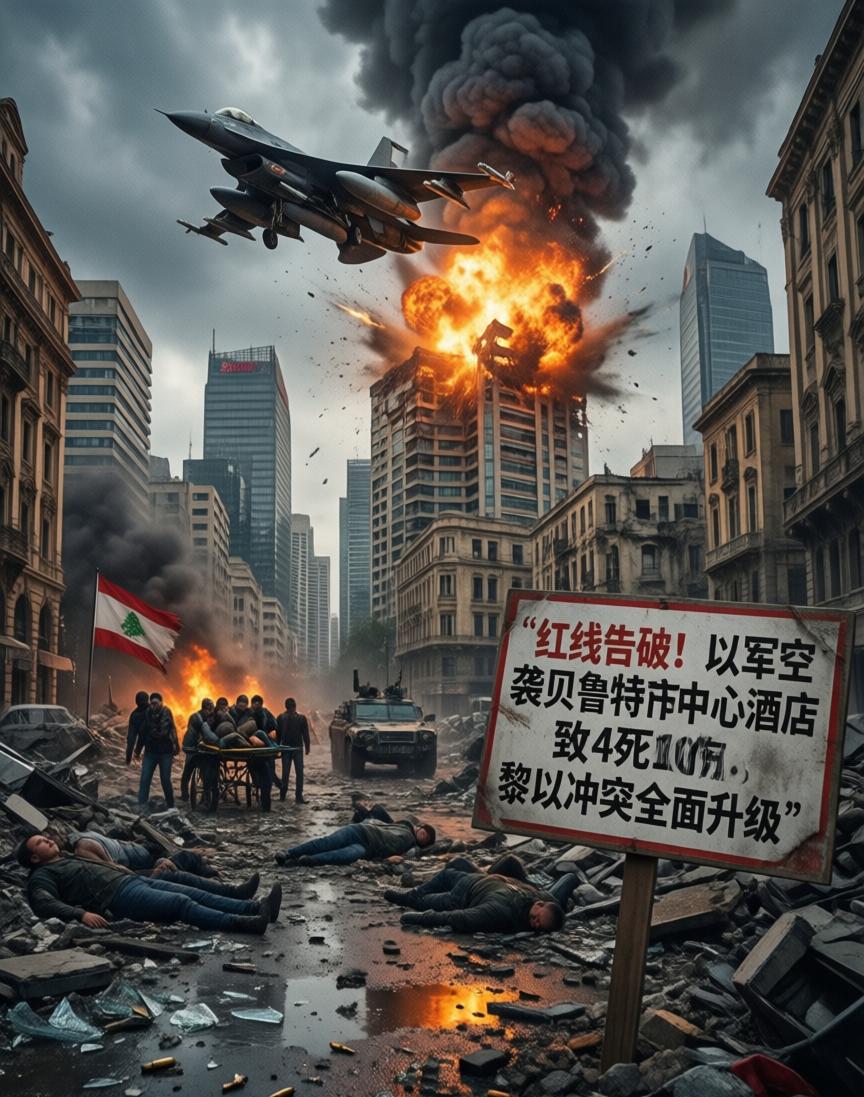 贝鲁特市中心，炸了。3月8日，一家酒店在以色列的空袭中被命中。4个人没能出来