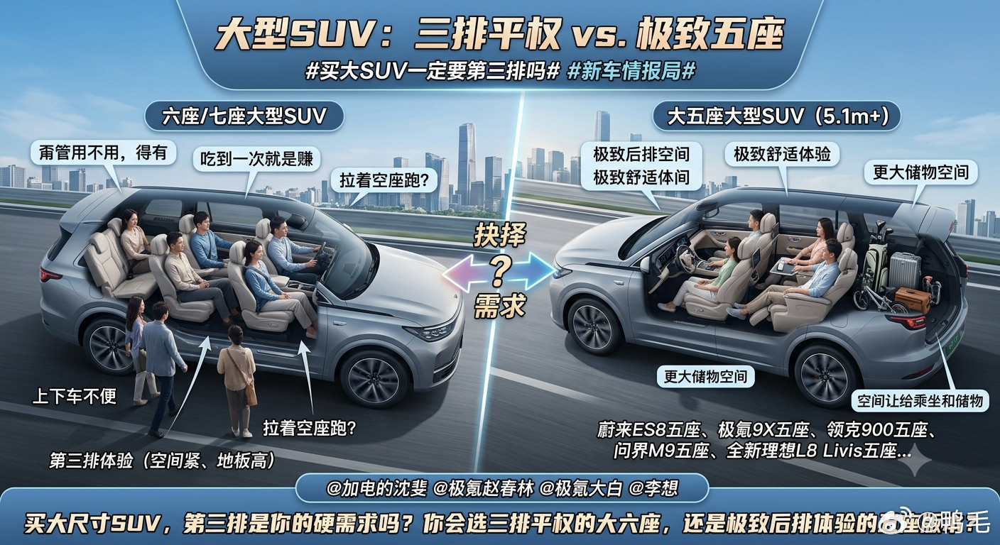 买大SUV一定要第三排吗新车情报局现在大六座SUV确实火，但很多人买回家才发现，