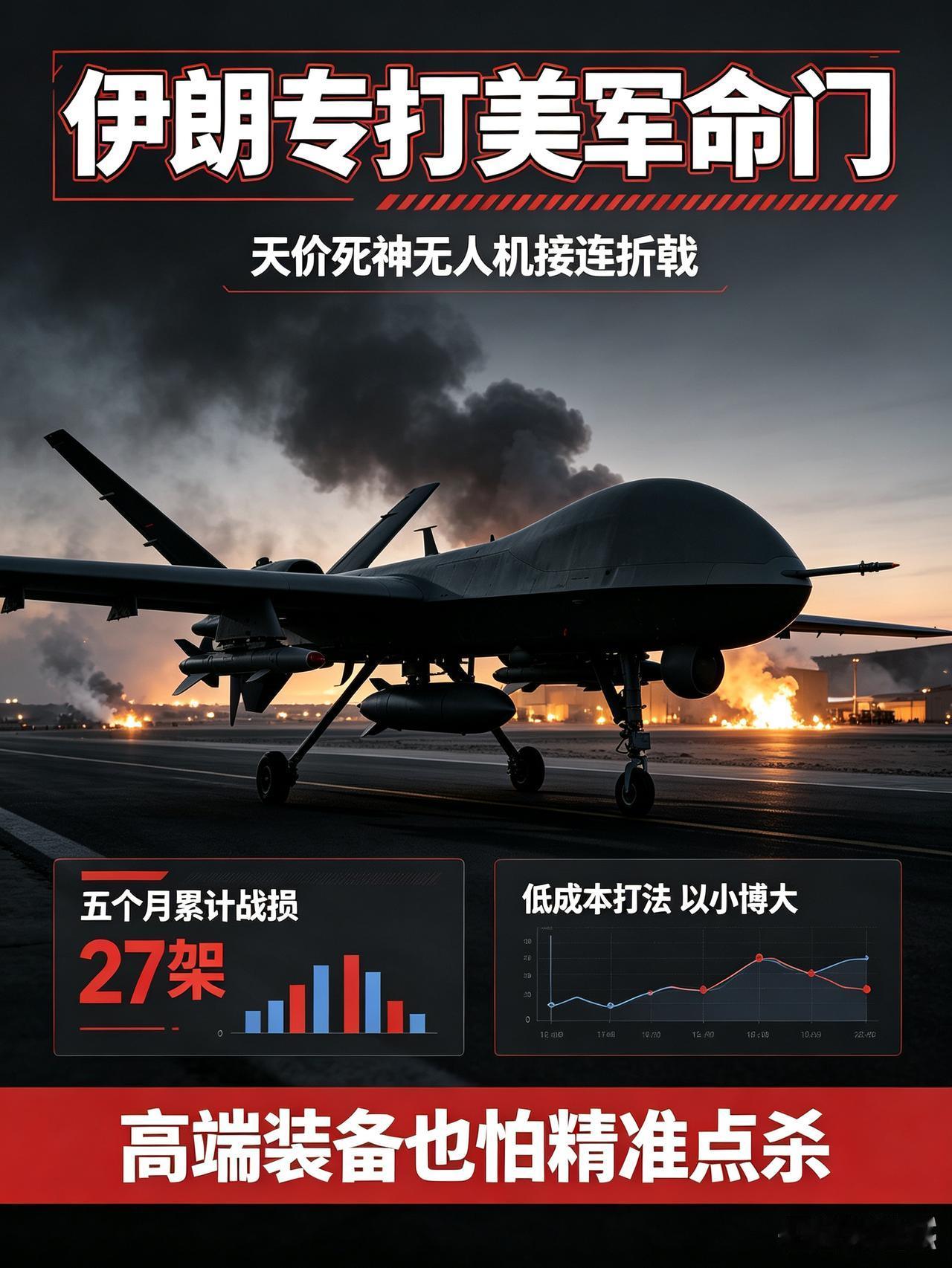 7月21日凌晨，伊朗导弹搭配自杀无人机，精准端掉科威特阿里-萨利姆基地里MQ-9