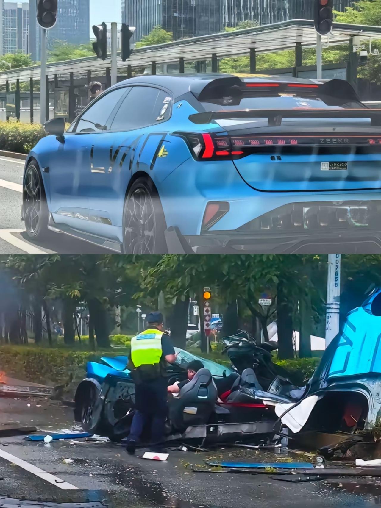 极氪一撞就主动散架，是好是坏？有人说这个技术值得提倡，因为这位极氪车主开得很