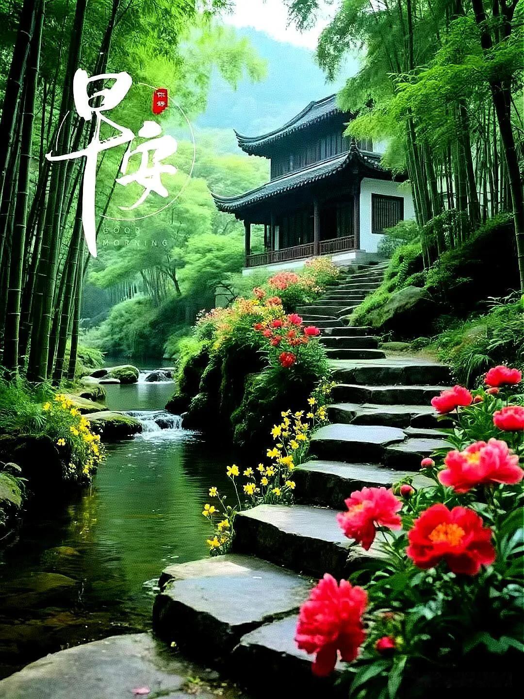 清晨的温柔送给你，愿所有疲惫都消散，全天舒心。