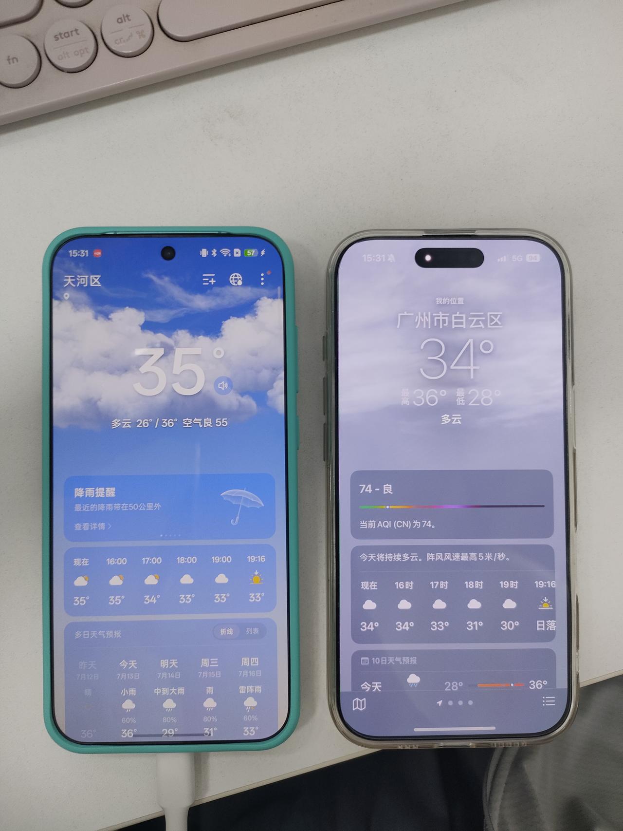 为啥国产手机跟苹果天气预报差这么远？刚刚看了才知道国产手机跟iPhone的