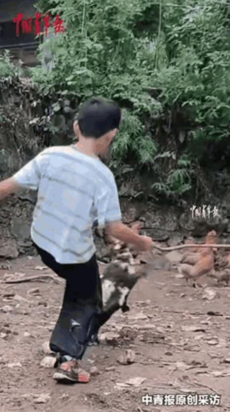 这才是童年！湖北恩施，小男孩被鸭鸭追击，回头拿棍子找它算帐，万万没想到，鸭鸭跟他