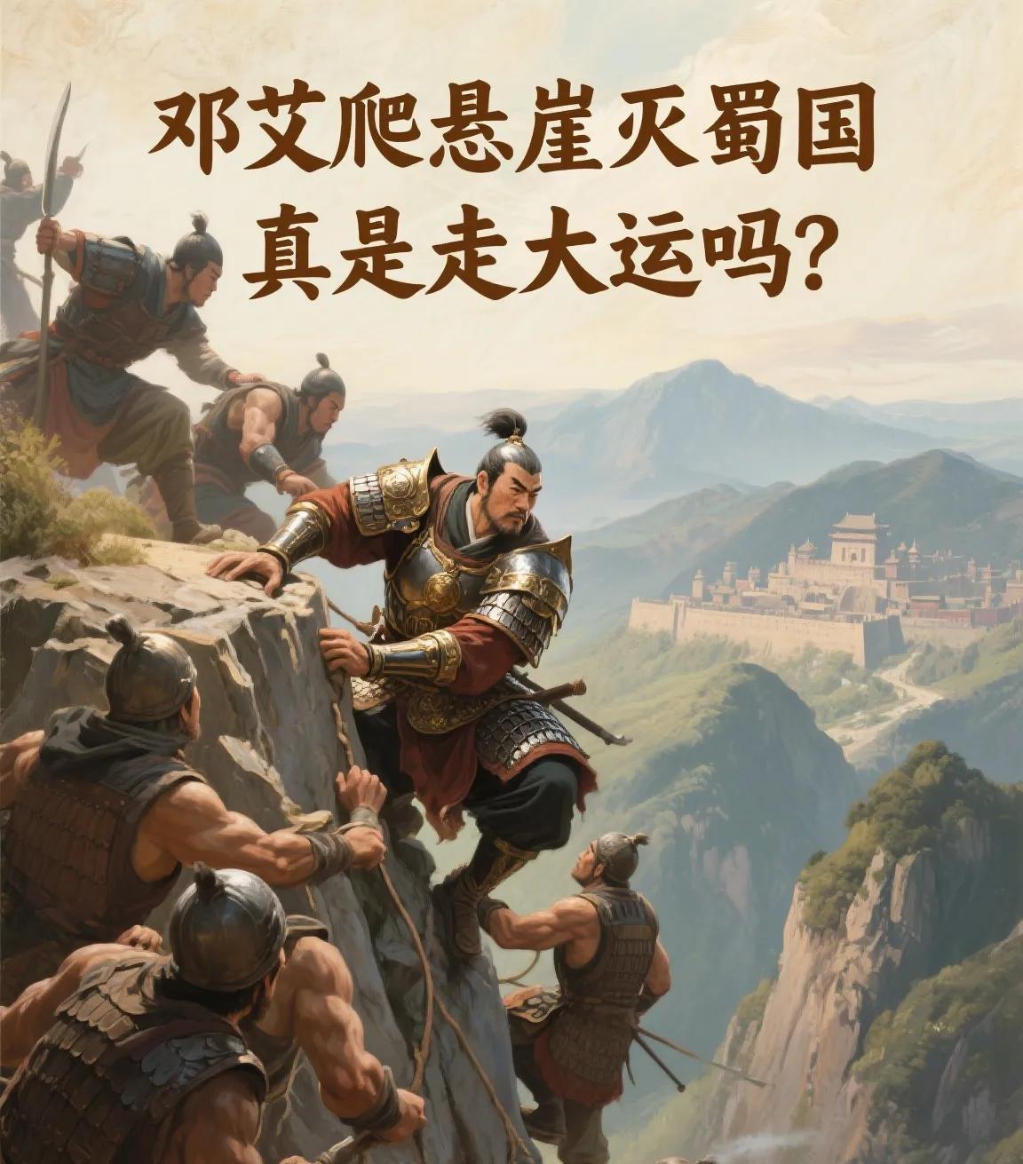 邓艾爬悬崖灭蜀国真是走大运吗？您绝对想不到：一群饿到啃树皮的残兵，裹着毛毯滚下