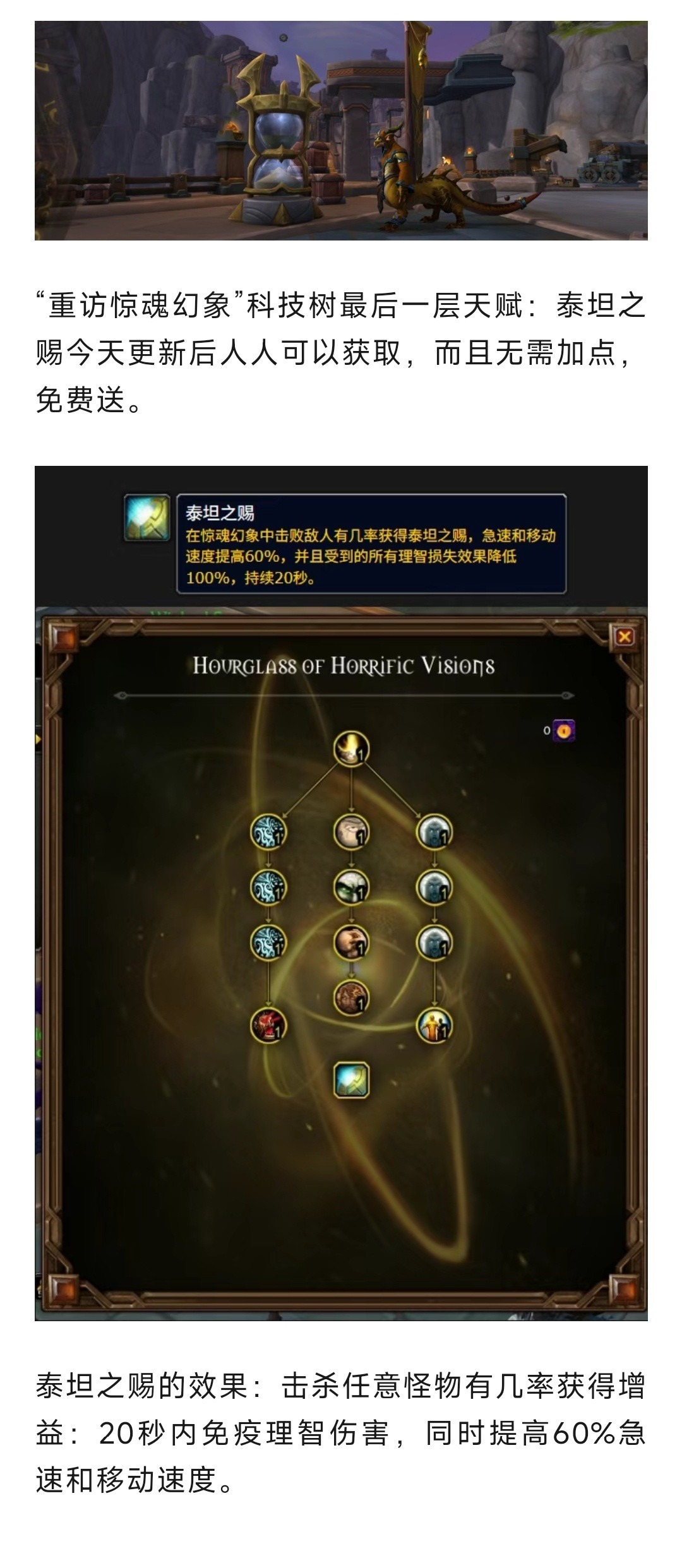魔兽世界魔兽：周四更新后，幻象顶层天赋免费送！超强BUFF人人都有！​​​