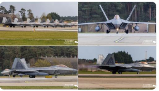 美军F-22隐身战机突然集体撤退，飞越大西洋返回美国本土。美军不是不想打，这是真