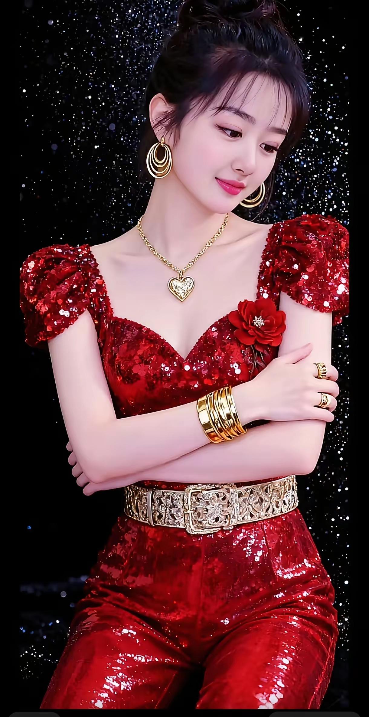 红裙配珠宝，简直是红毯上的王炸组合！红裙本身就足够闪耀，再加上高定珠宝的点缀，走