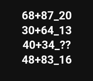 这里有几道奇妙的数字组合题，像“68+87_20”“30+64_