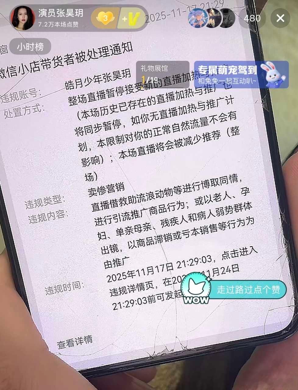 17号，张昊玥开播卖明信片给流浪宠物做公益，被鱼丝追着🍊，并且鱼丝也在🍊老潘
