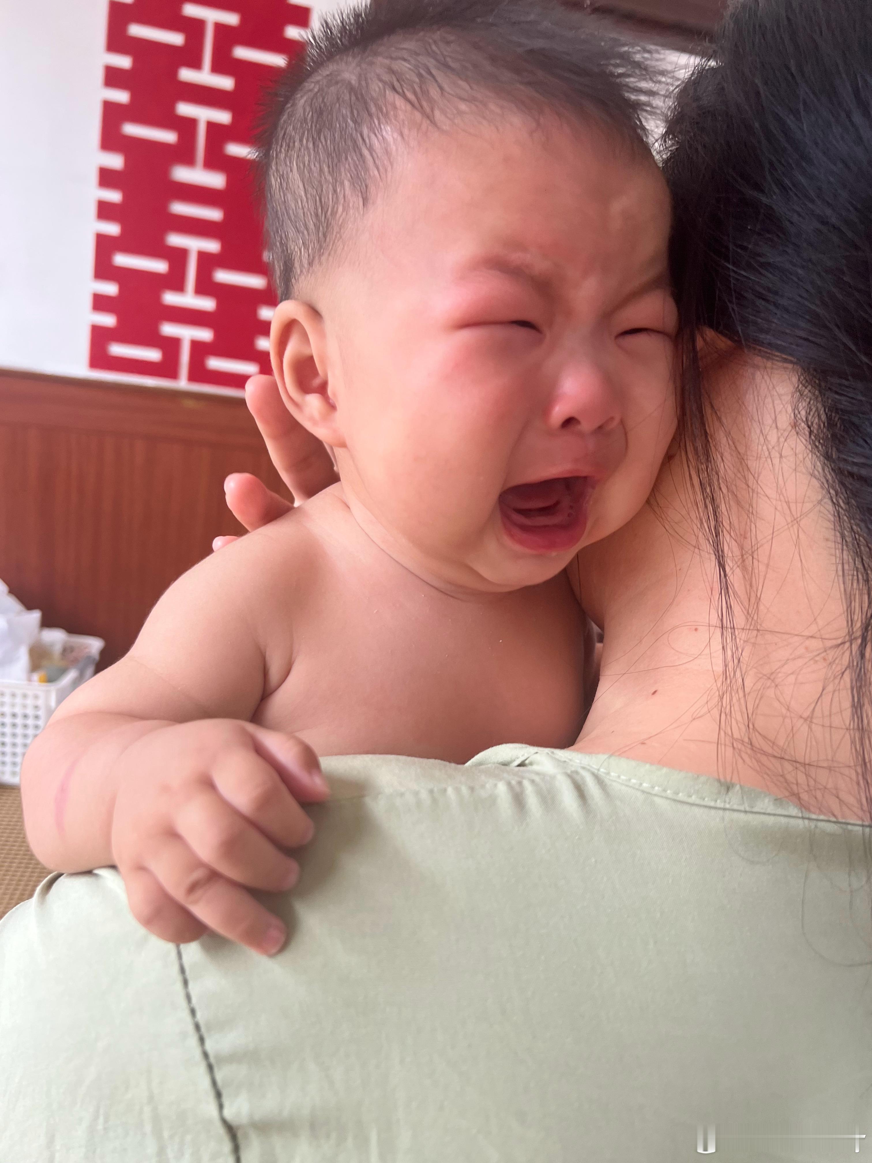 这还没抱，一见了俺就哭啊[捂眼睛]​​​