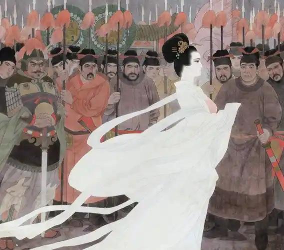 杨贵妃死后，用褥子包裹，草草葬于路边。第二年唐玄宗下令改葬，不料挖开坟墓，她的尸