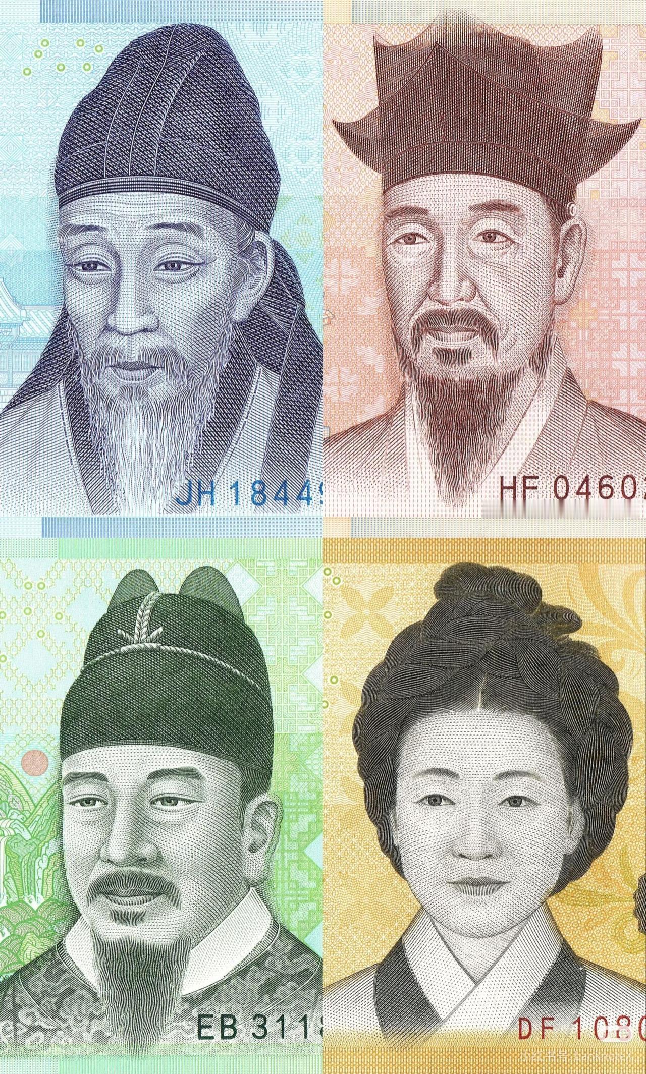 韩国纸币上，全员明朝人[呲牙笑][呲牙笑]朝鲜名字是老朱起的，朝鲜封王但王