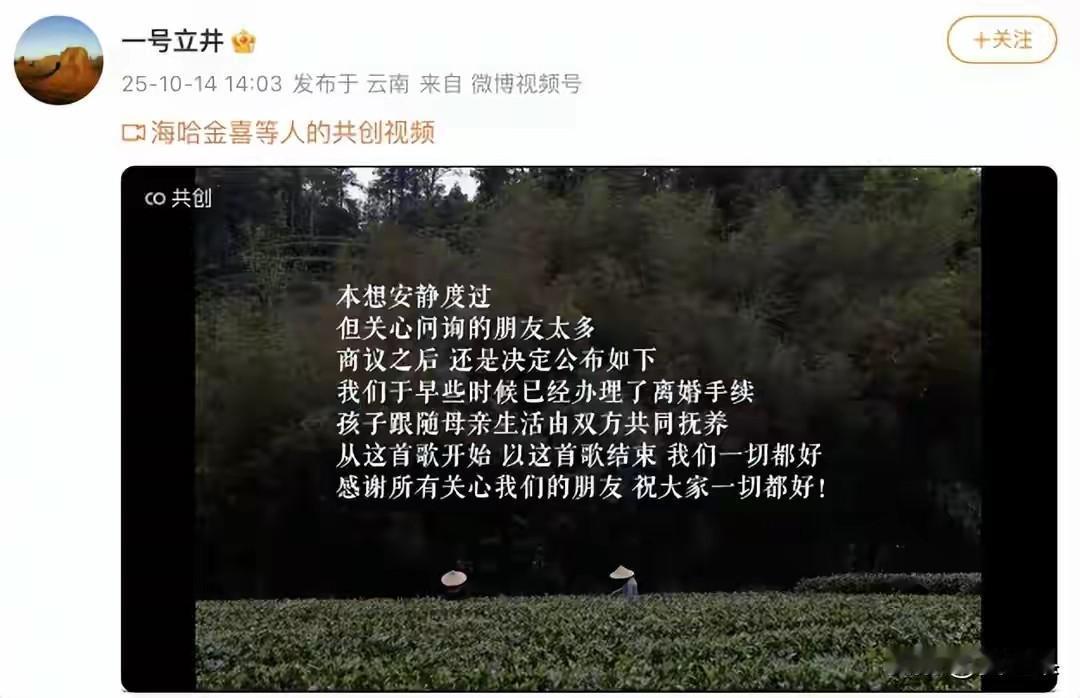 李亚鹏又离婚了，跟小他19岁的妻子海哈金喜。两人2020年结婚，婚姻也就维持了