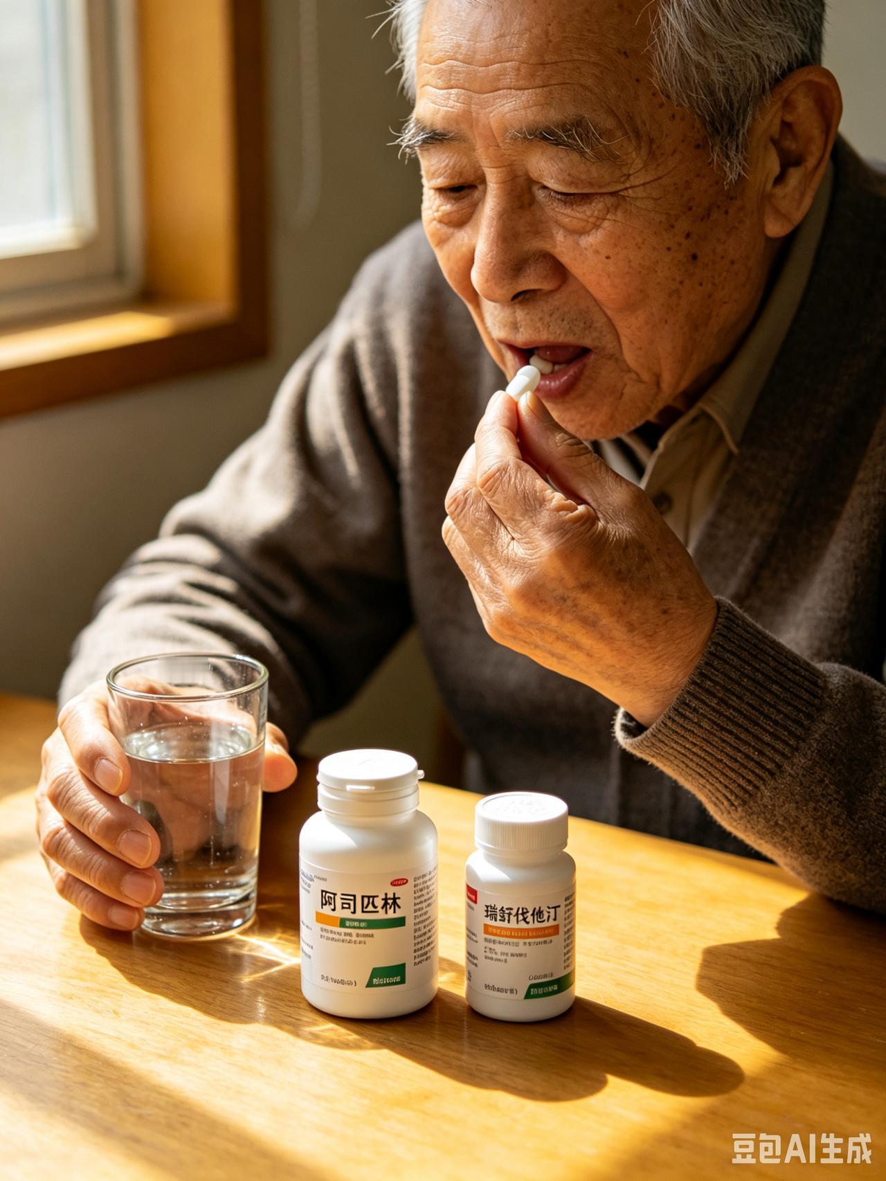 支架老人吃药犯糊涂，重复吃了阿司匹林和瑞舒伐他汀，吓我够呛我是心脏放过支架
