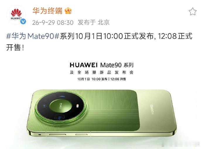 关于处理器方面：1.华为Mate90标准版：预计搭载麒麟9030处理