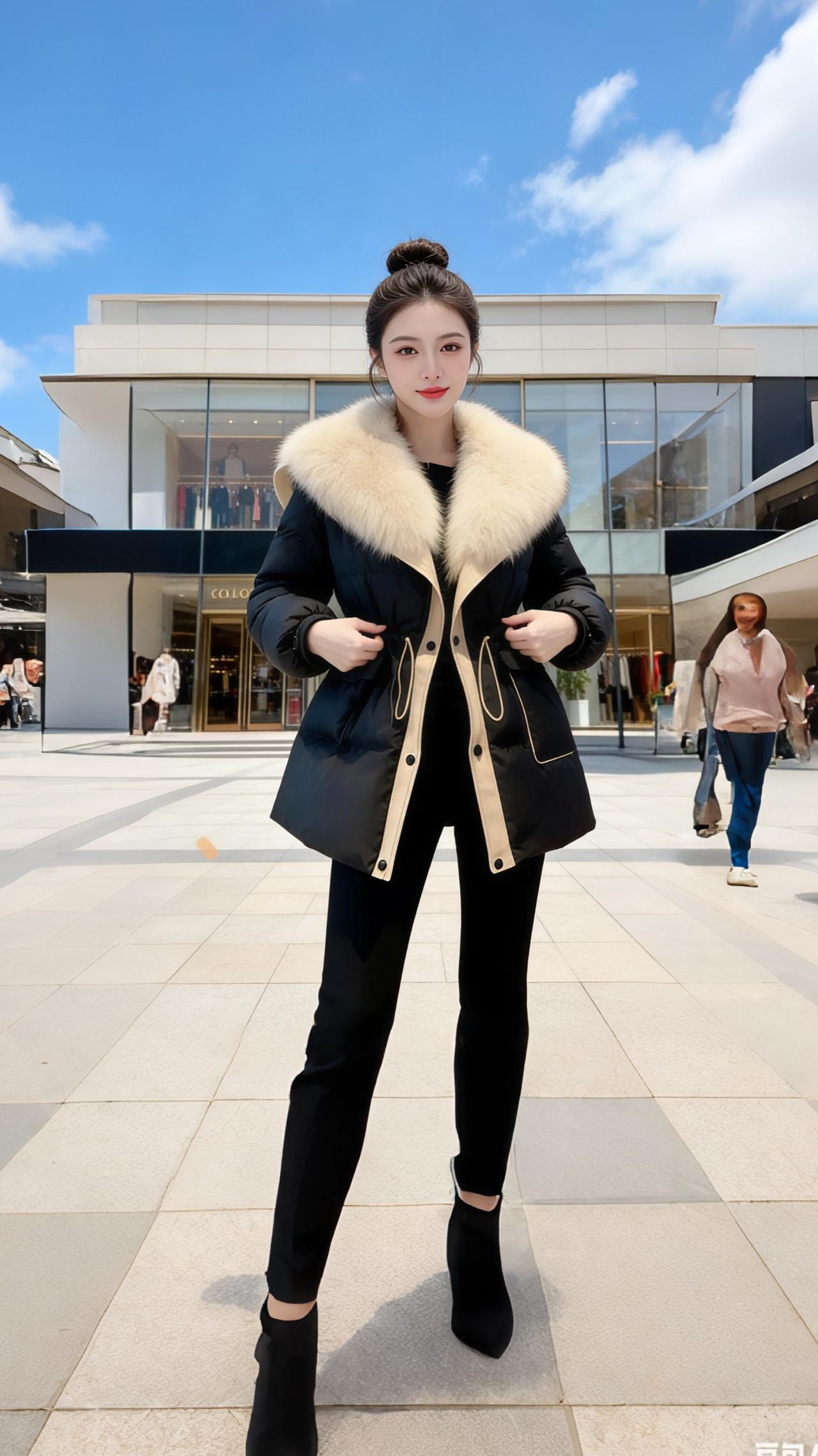 冬日光影里的绒暖晴空如洗，把高档商场的石质外墙衬得愈发干净，鎏金的店招在阳