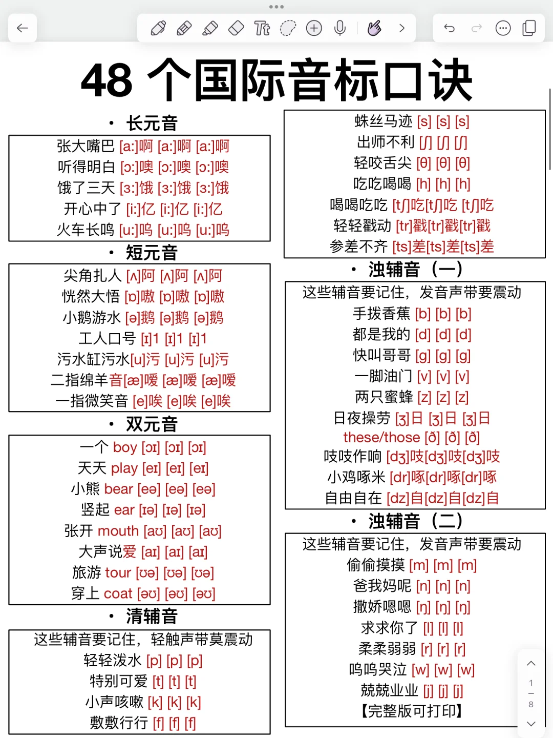 巨巨巨实用！48个国际音标总结！零基础逆袭！
